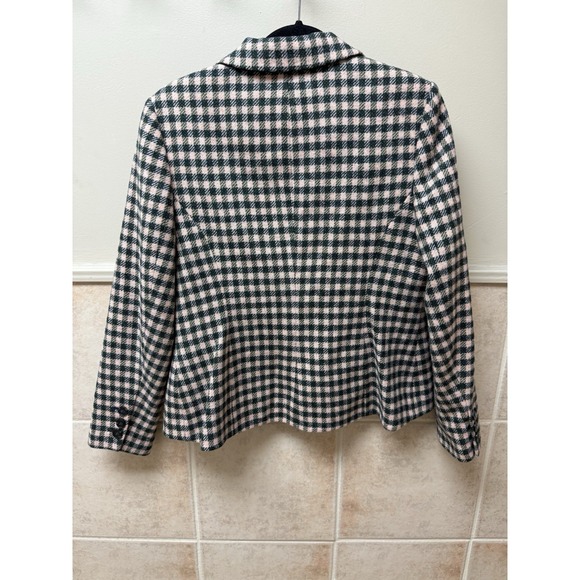 Boden British Tweed Blazer by Moon Wool Green Pink Gingham Check Blazer. Sz 12 - Picture 8 of 12